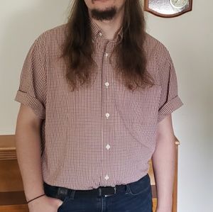 Timberland short sleeve button down gingham shirt